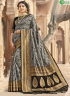 Grey Colour Banarasi Silk Fabric Woven Traditional Party Wear Saree
