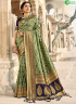 Green Colour Banarasi Silk Fabric Woven Traditional Party Wear Saree