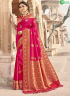 Pink Colour Banarasi Silk Fabric Woven Traditional Party Wear Saree