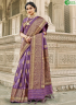 Purple Colour Banarasi Silk Fabric Woven Traditional Party Wear Saree
