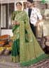 Green Color Banarasi Silk Fabric Weaving Work Traditional Party Wear Saree