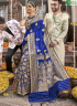 Blue Color Banarasi Silk Fabric Weaving Work Traditional Party Wear Saree