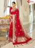 Red Color Banarasi Silk Fabric Weaving Work Designer Party Wear Saree