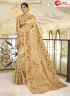Beige Color Banarasi Silk Fabric Weaving Work Designer Party Wear Saree