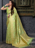 Green Color Banarasi Silk Fabric Weaving Work Designer Party Wear Saree