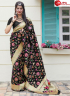 Black Color Silk Fabric Weaving Designer Traditional Party Wear Saree