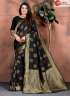 Black Color Silk Fabric Weaving Work Designer Traditional Party Wear Saree
