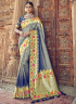 Multi Color Silk Fabric Weaving Embroidered Work Designer Traditional Party Wear Saree