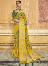 Green And Yellow Color Art Silk Fabric Weaving Embroidered Work Designer Traditional Party Wear Saree