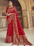 Red Color Art Silk Fabric Weaving Embroidered Work Designer Traditional Party Wear Saree