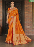 Orange Color Silk Fabric Weaving Work Designer Party Wear Saree
