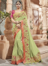 Green Color Art Silk Fabric Resham Embroidered Work Designer Saree