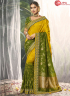 Olive Green And Mustard Color Jacquard Silk Designer Wedding Party Wear Saree