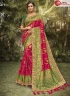 Fuchsia And Green Color Jacquard Silk Designer Wedding Party Wear Saree