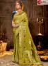 Green Color Banarasi Silk Fabric Weaving Work Designer Traditional Party Wear Saree