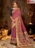Marron Color Banarasi Silk Fabric Weaving Work Designer Traditional Party Wear Saree