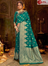 Teal Color Banarasi Silk Fabric Weaving Work Designer Traditional Party Wear Saree